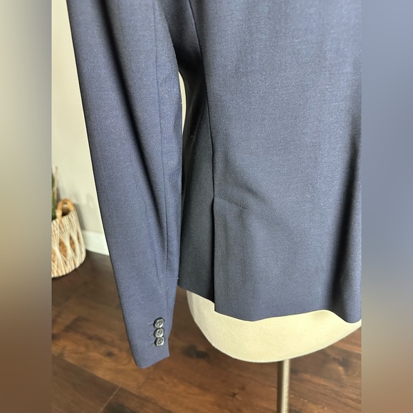 Banana Republic Blazer Wool Tailored Suit Jacket Navy Womens 12 - Picture 5 of 11